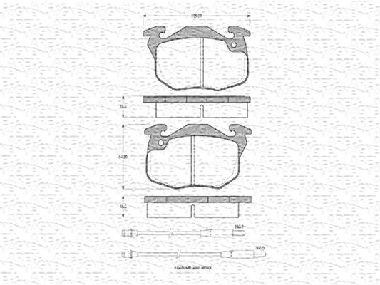 MAGNETI MARELLI Комплект тормозных колодок, дисковый тормоз 430216170295